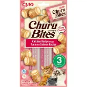 Inaba Ciao Churu Churu Bites Chicken tonfisk- och laxwrap 3x10g Wraps med tonfisk och lax för katter