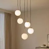 Opviq Glas pendellampa , dimbar, Vitt / opal, Vardagsrum / matsal, Glas, Pendellampa