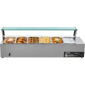 Vevor Commercial Electric Food Warmer Bänkskiva buffé 6*5Qt med glassköld