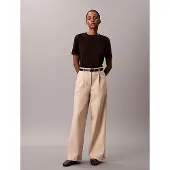 Calvin Klein Stretch Chino Pleated Wide Leg Trousers