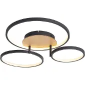 QAZQA Modern taklampa trä inkl. LED 3-stegs dimbar 3-ljus - Rondas