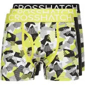 Crosshatch Mens Crystaline Boxer Shorts (Förpackning med 3) (Lime/Black/Grey)