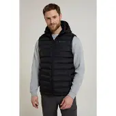 Mountain Warehouse Mens Seasons Hooded Vadderad Gilet (Svart)