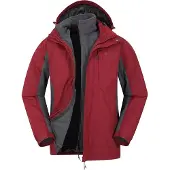 Mountain Warehouse Mens Thunderstorm 3 in 1 Vattentät jacka (Röd)