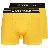 Crosshatch Mens Hexter Boxershorts (Förpackning med 2) (Gul)