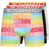 Crosshatch Mens Rainbow Mix Boxershorts (Förpackning med 3) (Grå)