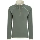 Mountain Warehouse Dam/Ladies Montana Half Zip Fleece Top (Mörkgrön)