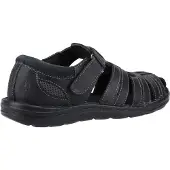 Hush puppies Mens Albert Fisherman Leather Sandals 8 UK svart