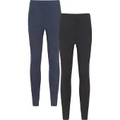 Mountain Warehouse Dam Kattong Blended Midweight Leggings (2-pack) (Svart)