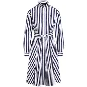 Ralph Lauren för kvinnor. 211891428001 Marinblå skjortklänning (36), Casual, Bomull, Lång ärm, Marino