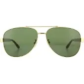 Gucci Sunglasses GG0528S 009 Gold and Havana Crystal Green