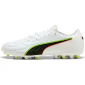 Puma King 20 Match MG Unleashed - White/Röd/Gul - Multi Ground (MG), storlek 43