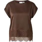 Vila Ellette Full Satin Lace Top Kortärmad Blus
