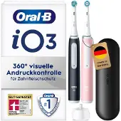 Oral-B iO Series 3 Eltandborste – dubbelpack – svart och rosa