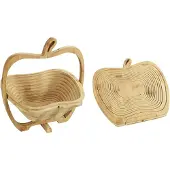 Maximex fruktkorg i bambu, vikbar, Ø 22,5 x 30 cm