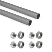 Emuca Set Med Runda Garderobsstänger 0.75 M 2 Enheter