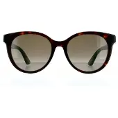 Gucci runda damsolglasögon Havana med grön och rödbrun gradient