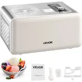 Vevor automatisk glassmaskin med inbyggd kompressor, 2 liter utan förfrysning, elektrisk sorbetmaskin, 3 lägen kompressorglassmaskin för hemmakök