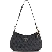 GUESS Handväska 'NOELLE II TOP ZIP SHOULDER BAG' antracit / svart