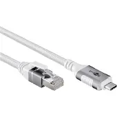 Goobay 74180, 10 m, Cat6, F/UTP (FTP), USB Type-C, RJ-45, Vit