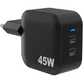 Sinox PRO 2xUSB-C PD-laddare 45W, svart