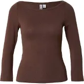 Pieces Phoebe Boatneck T-shirt Med Lång ärm