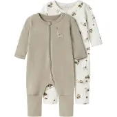 Name it Pyjamas beige / brun / rökgrå / vit