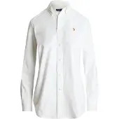 Ralph Lauren för kvinnor. 211941520002 Den ikoniska Stretch Slim oxford-skjortan vit (44), Casual, Bomull, Lång ärm
