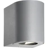 Nordlux LED utomhus vägglampa Canto 2, Aluminium / grå / zink, Aluminium / grå / zink, Modern, LED-vägglampa utomhus