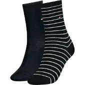 Tommy Hilfiger 2 Pack Flag Embroidery Stripe Ankle Socks