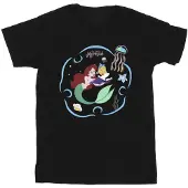 Disney Mens The Little Mermaid Reading A Book T-Shirt (Black)