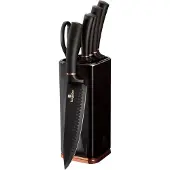 Berlinger Haus Black Rose Collection BH/2422 knivset 7 delar på stativ, universell