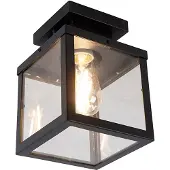 QAZQA Industriell smart utomhus taklampa svart inkl. ST64 Wifi - Rotterdam