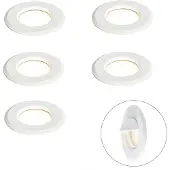 QAZQA Set med 5 moderna infällda spotlights vita inkl. LED IP67 - Linsey