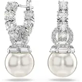 Swarovski Örhängen 'Matrix' silver / transparent / pärlvit