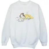 Disney Girls Beauty And The Beast Belle Reading Sweatshirt (White)