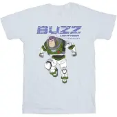 Disney Girls Lightyear Buzz Jump To Action Cotton T-Shirt (White)