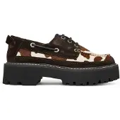 Tommy Hilfiger Archive Suede Cleat Cow Print Boat Shoes