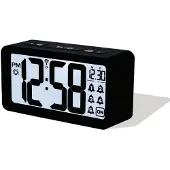 Technoline WT 496, Digital väckarklocka, Rektangel, Svart, Digital, Klassisk, Batteri