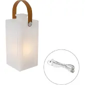 QAZQA Modern bordslampa vit flammeffekt laddningsbar IP44 - Stard