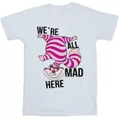 Disney Mens Alice In Wonderland All Mad Here T-Shirt (White)