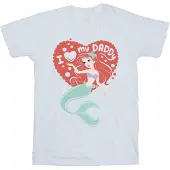 Disney Girls The Little Mermaid Love Daddy Cotton T-Shirt (White)