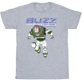 Disney Girls Lightyear Buzz Jump To Action Cotton T-Shirt (Sports Grey)