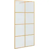vidaXL Walk-in Duschvägg Guld 100 x 195 cm härdat glas