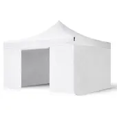 TOOLPORT 4x4 m snabbtält, Professional aluminium, med sidodelar, vit