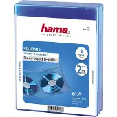 Hama Blu-ray Disc Double Jewel Case - Bluray runt skivfodral - kapacitet: 2 Blu-ray-skivor - blå (paket om 3)