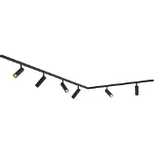 QAZQA Modernt skensystem med 6 spotlights svart 1-fas - Slimline Uzzy