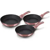 Berlinger Haus sET MED 3 GRANITPÅSAR 20/24 / 28CM METALLIC LINE i-ROSE BH-6170