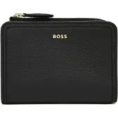 BOSS Grained-leather wallet with metallic logo lettering