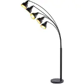 LINDBY Lira 5 Golvlampa Black/Gold - Vardagsrum